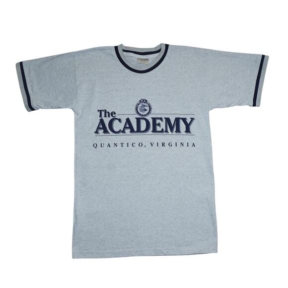 Vintage FBI National Academy Ringer T-Shirt – Quantico VA – Made in USA – Size L - Picture 1 of 4